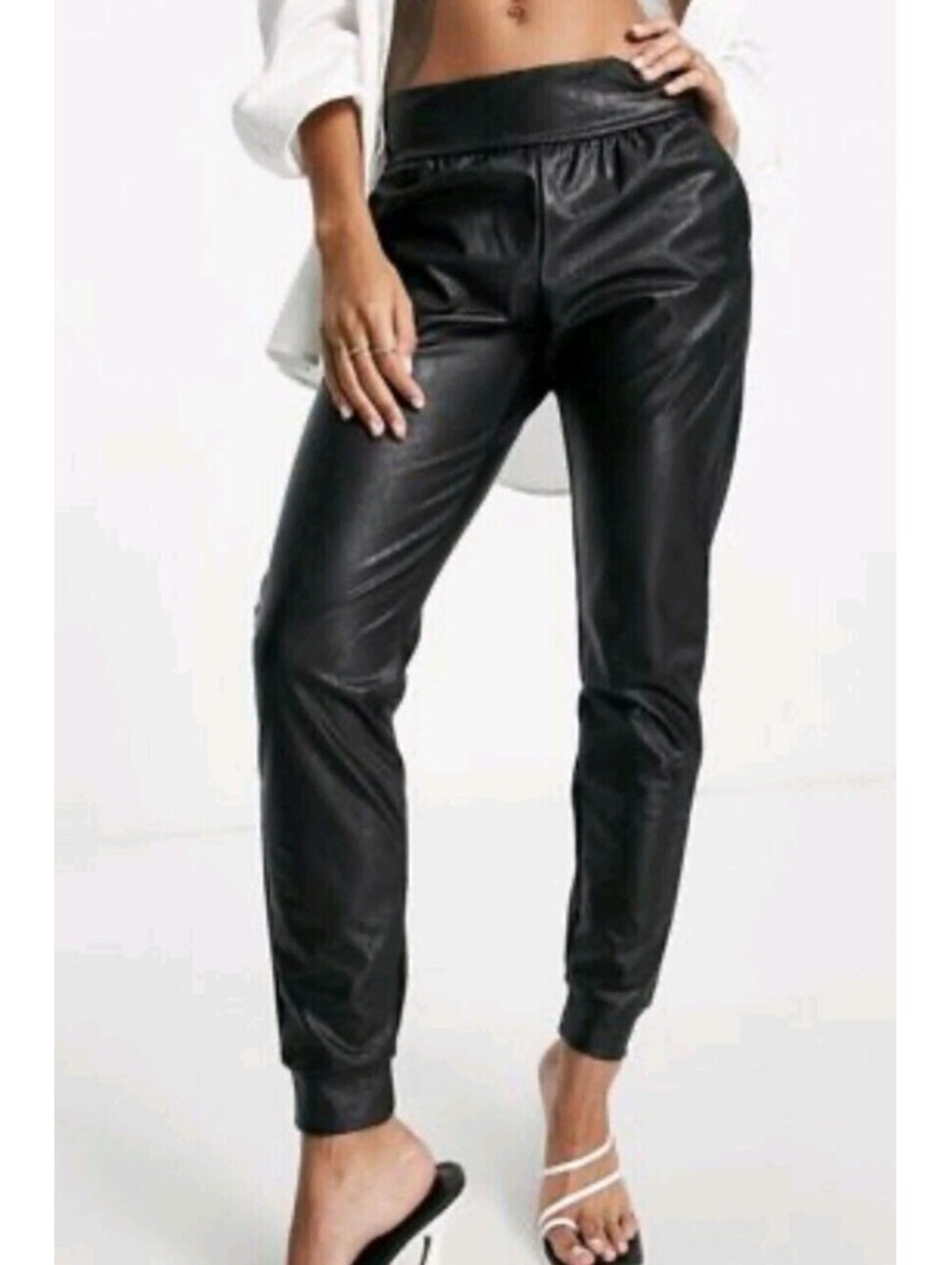COMMANDO black vegan leather joggers sz S